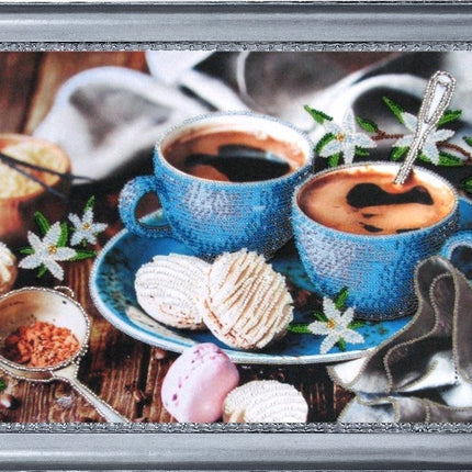 DIY Bead Embroidery Kit "Coffee and Vanilla" 8.7"x15.4" (22.0x39.0 cm)