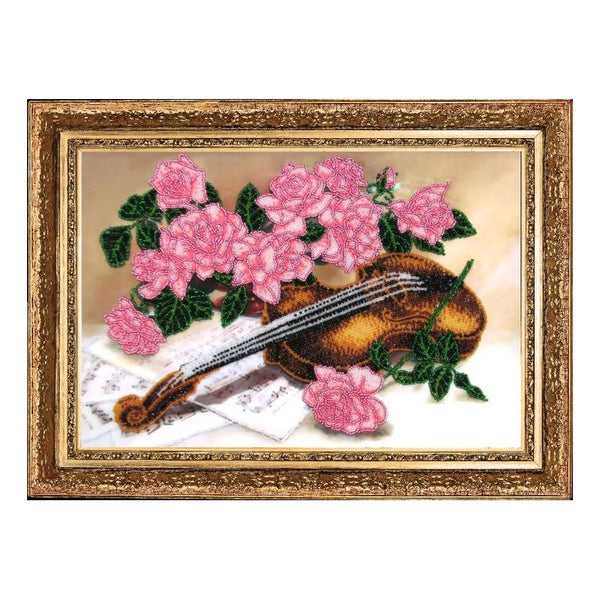 DIY Bead Embroidery Kit "Suite for the Violin" 9.4"x14.2" / 24.0x36.0 cm