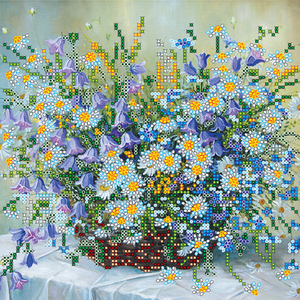 Canvas for bead embroidery "Tender Morning" 7.9"x7.9" / 20.0x20.0 cm