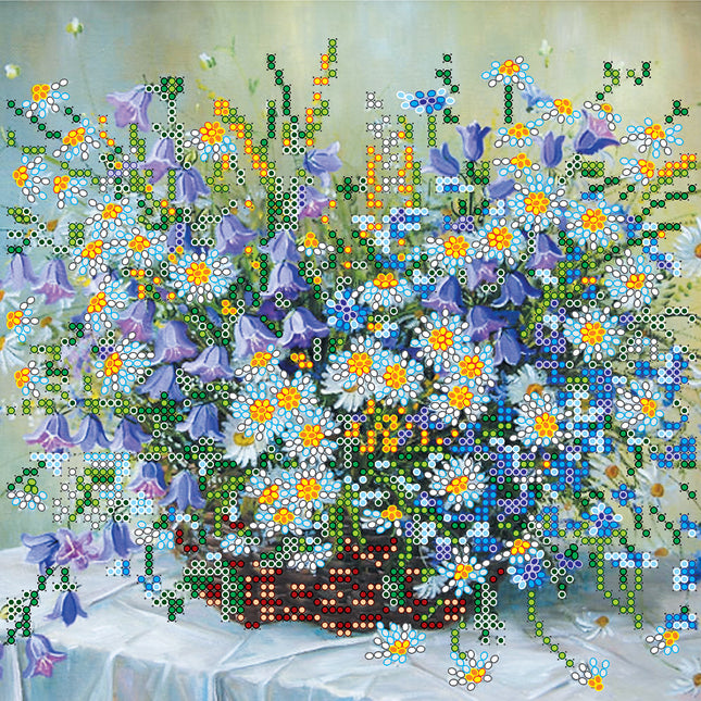 Canvas for bead embroidery "Tender Morning" 7.9"x7.9" / 20.0x20.0 cm