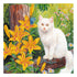 Canvas for bead embroidery "White cat" 7.9"x7.9" / 20.0x20.0 cm