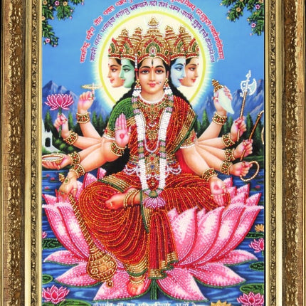 DIY Bead Embroidery Kit "Gayatri" 14.2"x9.4" / 36.0x24.0 cm