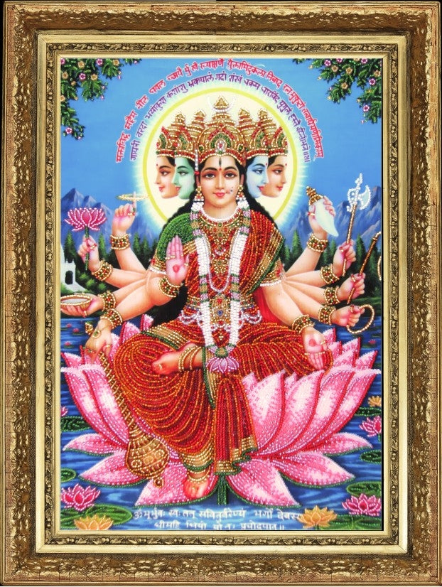 DIY Bead Embroidery Kit "Gayatri" 14.2"x9.4" / 36.0x24.0 cm