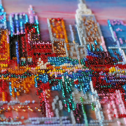 DIY Bead Embroidery Kit "Evening city" 22.0"x11.0" / 56.0x28.0 cm