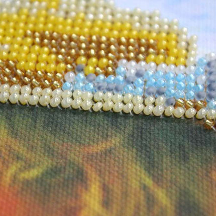 DIY Bead Embroidery Kit "Sand castle" 11.8"x15.0" / 30.0x38.0 cm