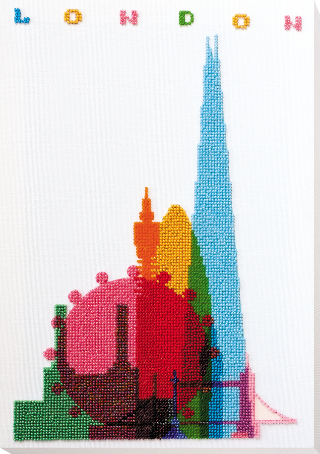 DIY Bead Embroidery Kit "New London" 9.4"x13.4" / 24.0x34.0 cm