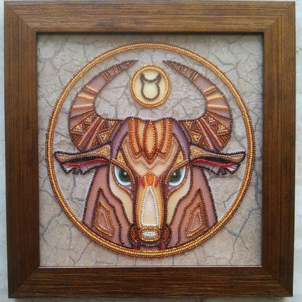 DIY Bead Embroidery Kit "Taurus" 8.7"x8.7" / 22.0x22.0 cm