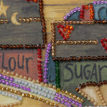DIY Bead Embroidery Kit "Kitchen – 1"  5.9"x5.9" / 15.0x15.0 cm