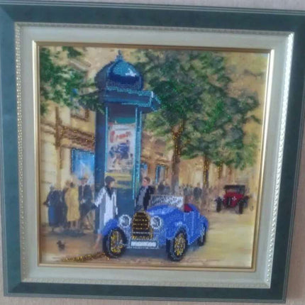 DIY Bead Embroidery Kit "Retro boulevard" 11.8"x11.8" / 30.0x30.0 cm