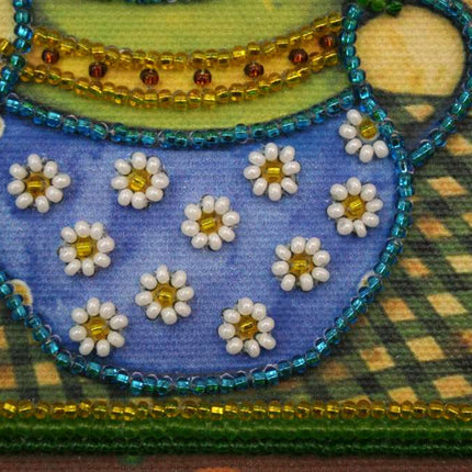 DIY Bead Embroidery Kit "Sunflower still life"  5.9"x5.9" / 15.0x15.0 cm