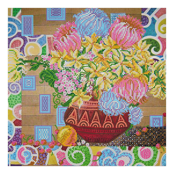 Canvas for bead embroidery "Juicy bouquet" 11.8"x11.8" / 30.0x30.0 cm