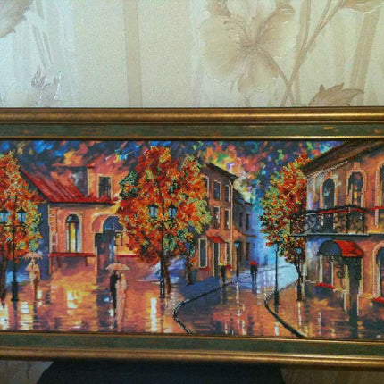 DIY Bead Embroidery Kit "October colours" 26.8"x11.8" / 68.0x30.0 cm