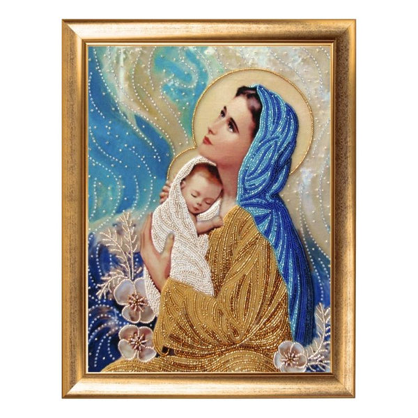 DIY Bead Embroidery Kit "Mother and Baby" 1.4"x1.0" / 3.5x2.6 cm