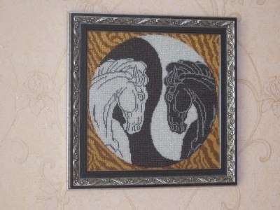 DIY Bead Embroidery Kit "Yin and Yang" 12.0"x12.0" / 30.5x30.5 cm