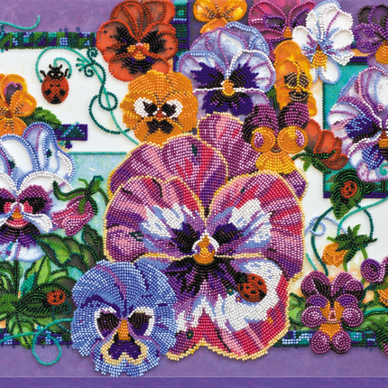 DIY Bead Embroidery Kit "Heart's-ease" 16.5"x11.8" / 42.0x30.0 cm