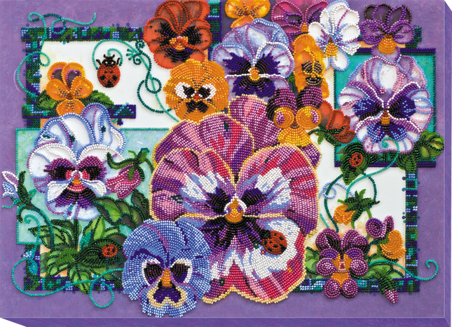 DIY Bead Embroidery Kit "Heart's-ease" 16.5"x11.8" / 42.0x30.0 cm