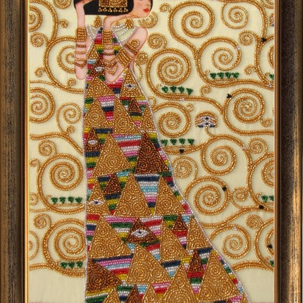 Bead DIY Embroidery Kit "Expectation (after G. Klimt)" 14.2"x9.1"/ 36.0x23.0 cm