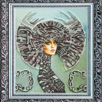 DIY Bead Embroidery Kit "Selena" 10.2"x11.8" / 26.0x30.0 cm