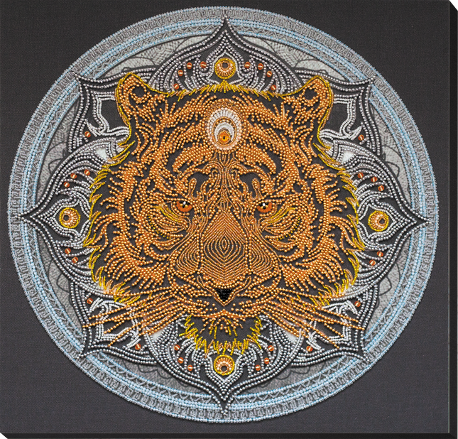 DIY Bead Embroidery Kit "Sign of strength" 12.6"x12.6" / 32.0x32.0 cm