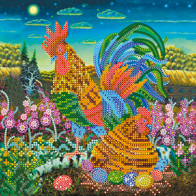 Canvas for bead embroidery "Peace, love and understanding" 7.9"x7.9" / 20.0x20.0 cm