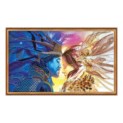 DIY Bead Embroidery Kit "Two together" 20.9"x11.8" / 53.0x30.0 cm