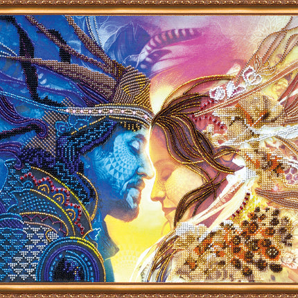 DIY Bead Embroidery Kit "Two together" 20.9"x11.8" / 53.0x30.0 cm