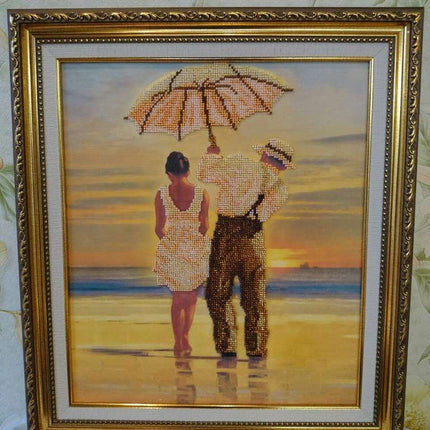 DIY Bead Embroidery Kit "Rendezvous" 11.8"x14.0" / 30.0x35.5 cm