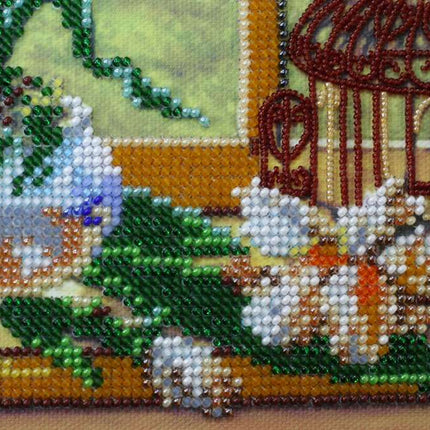 DIY Bead Embroidery Kit "Spring is everywhere-1" 10.2"x13.8" / 26.0x35.0 cm
