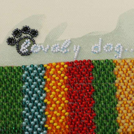 DIY Bead Embroidery Kit "Cute naughty" 14.2"x5.9" / 36.0x15.0 cm