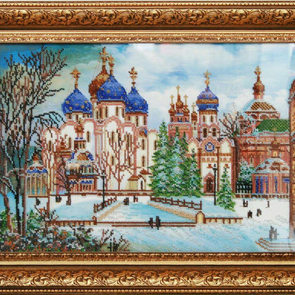 DIY Bead Embroidery Kit "Church" 16.9"x11.8" / 43.0x30.0 cm