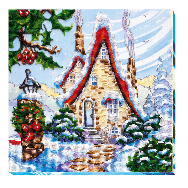 DIY Bead Embroidery Kit "Fabulous winter - 1" 11.8"x11.8" / 30.0x30.0 cm