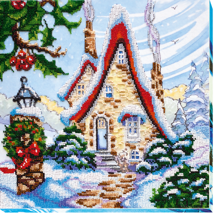 DIY Bead Embroidery Kit "Fabulous winter - 1" 11.8"x11.8" / 30.0x30.0 cm