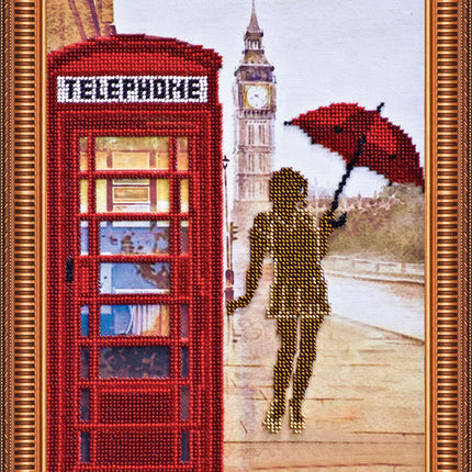 DIY Bead Embroidery Kit "The London lifestyle – 1" 8.7"x12.6" / 22.0x32.0 cm