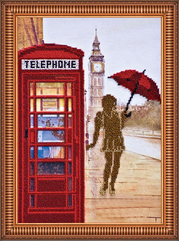 DIY Bead Embroidery Kit "The London lifestyle – 1" 8.7"x12.6" / 22.0x32.0 cm