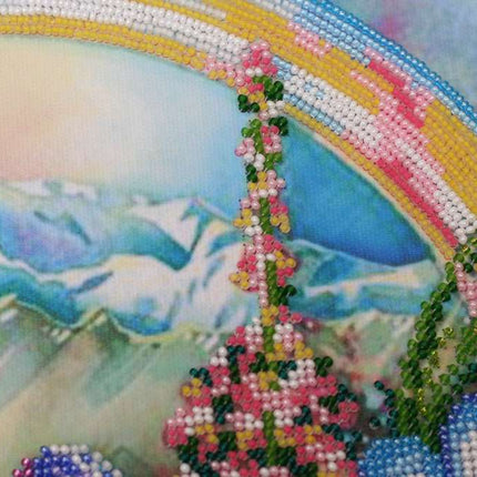 DIY Bead Embroidery Kit "Summer water colors-1" 11.8"x12.4" / 30.0x31.5 cm