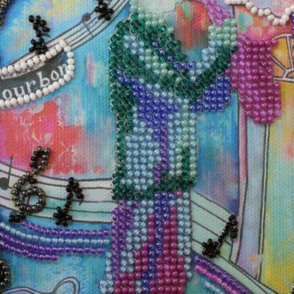 DIY Bead Embroidery Kit "Jazzy"  5.9"x5.9" / 15.0x15.0 cm
