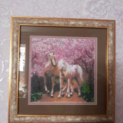 Canvas for bead embroidery "Horses In Love" 7.9"x7.9" / 20.0x20.0 cm