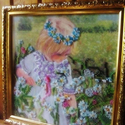 Canvas for bead embroidery "Chamomile Mood" 7.9"x7.9" / 20.0x20.0 cm