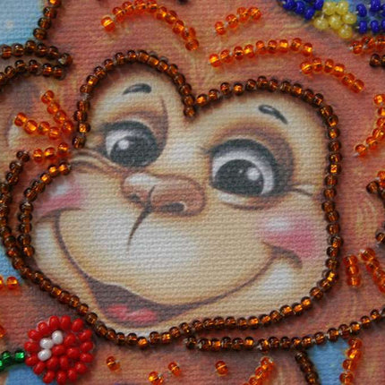 DIY Bead Embroidery Kit "Drummer-girl"  5.9"x5.9" / 15.0x15.0 cm
