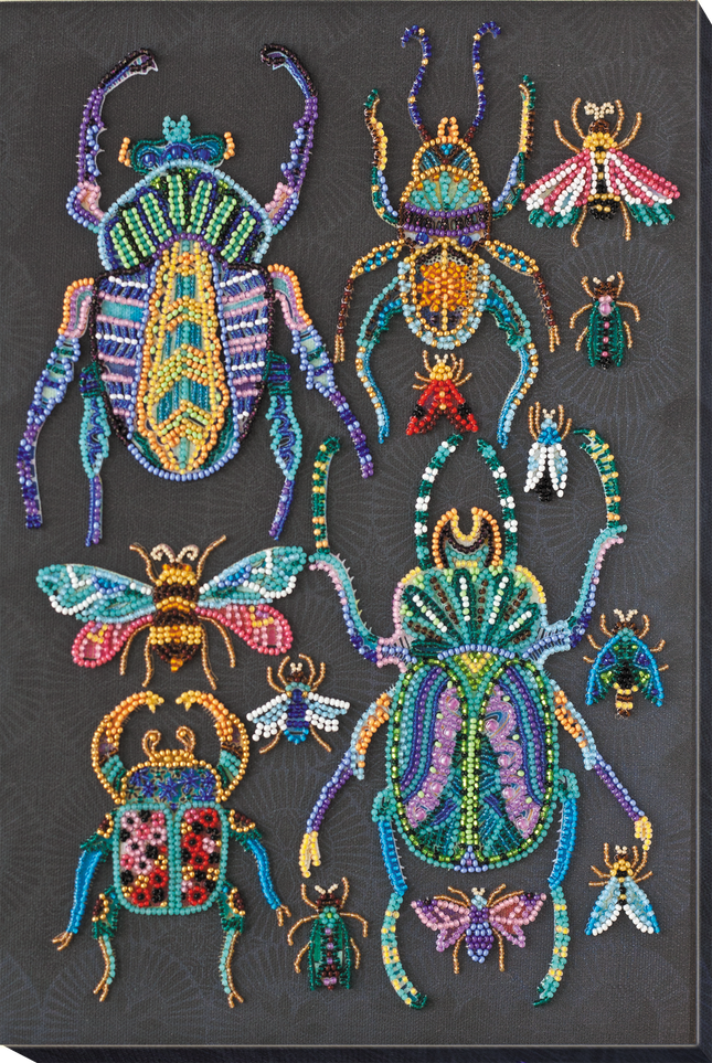 DIY Bead Embroidery Kit "Beetles" 9.4"x13.0" / 24.0x33.0 cm