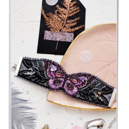 DIY Beadwork kit for creating bracelet "Purple wave"