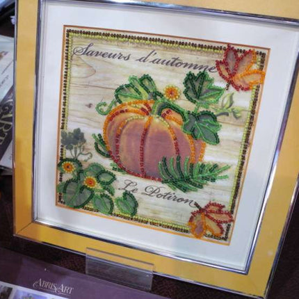 DIY Bead Embroidery Kit "Autumn queen"  5.9"x5.9" / 15.0x15.0 cm