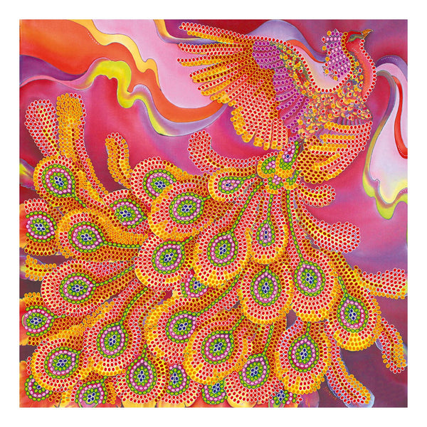 Canvas for bead embroidery "Firebird" 7.9"x7.9" / 20.0x20.0 cm