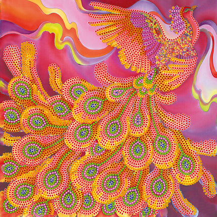 Canvas for bead embroidery "Firebird" 7.9"x7.9" / 20.0x20.0 cm