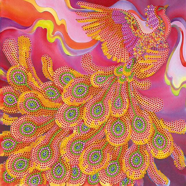 Canvas for bead embroidery "Firebird" 7.9"x7.9" / 20.0x20.0 cm
