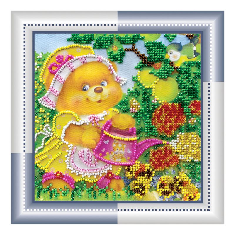 DIY Bead Embroidery Kit "Hostess"  5.9"x5.9" / 15.0x15.0 cm