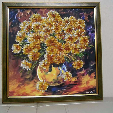 Canvas for bead embroidery "Breath of Autumn" 11.8"x11.8" / 30.0x30.0 cm