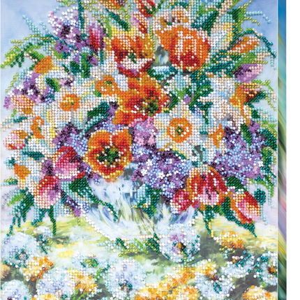 DIY Bead Embroidery Kit "May's embrace" 9.1"x11.0" / 23.0x28.0 cm