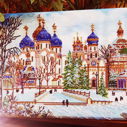 DIY Bead Embroidery Kit "Church" 16.9"x11.8" / 43.0x30.0 cm