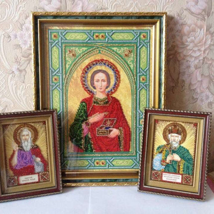 DIY Bead Embroidery Kit "St. Panteleimon" 11.0"x15.0" / 28.0x38.0 cm